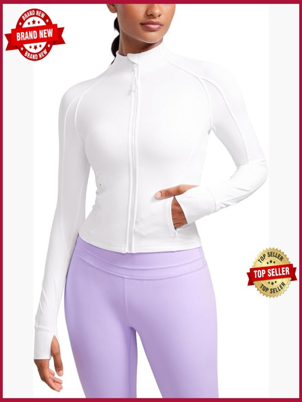 Butterluxe Full Zip Track Jacket with Thumbholes Pockets